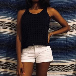 J. CREW| Navy Blue Detailed Tank Top